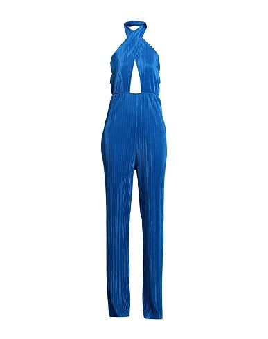 VANESSA SCOTT Jumpsuits and Overalls Blue 95% Polyester, 5% Elastane
