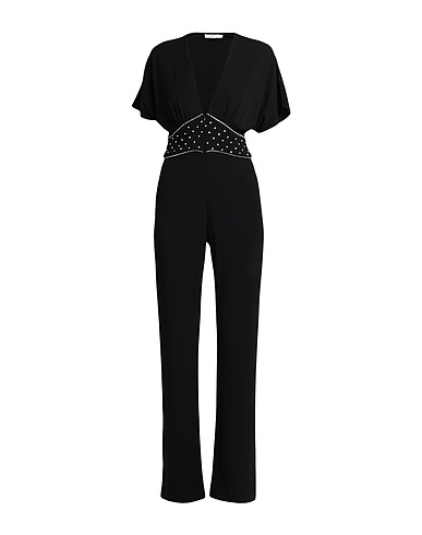 AMEN Jumpsuits and Overalls Black 96% Viscose, 4% Elastane, Glass, Metal, Polyamide