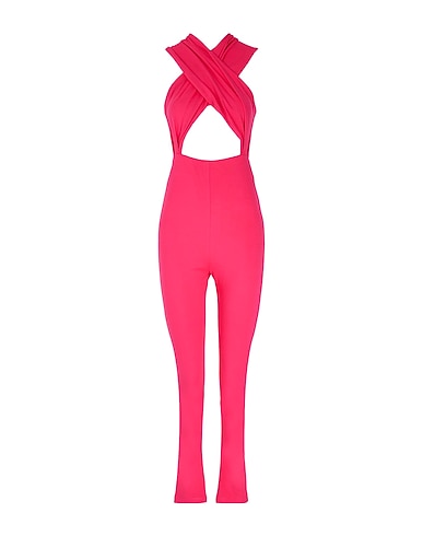 8 by YOOX Jumpsuits and Overalls JERSEY CROSS-FRONT JUMPSUIT Fuchsia 72% Viscose, 24% Recycled polyamide, 4% Elastane
