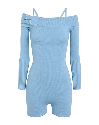 FRANKIES BIKINIS Tute e Salopette Fleur Fluffy Romper
 Celeste 50% Viscosa, 27% Poliammide, 23% Poliestere