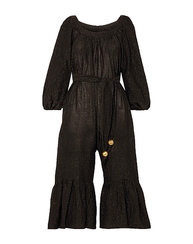 LISA MARIE FERNANDEZ Jumpsuits and Dungarees Black 92% Linen, 6% Polyester, 2% Elastane