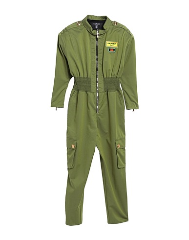 BALMAIN Kids’ jumpsuit Military green 56% Virgin Wool, 44% Cotton, Viscose