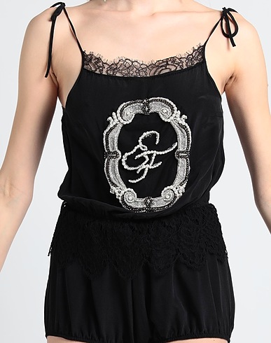 ELISABETTA FRANCHI Jumpsuits and Dungarees Black 100% Silk, Polyester