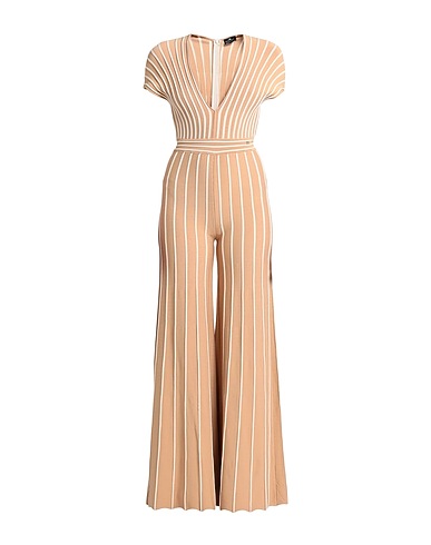 ELISABETTA FRANCHI Jumpsuits and Dungarees Beige 65% Viscose, 34% Polyamide, 1% Elastane