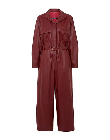 ZEYNEP ARCAY Jumpsuits and Dungarees Burgundy 100% Lambskin