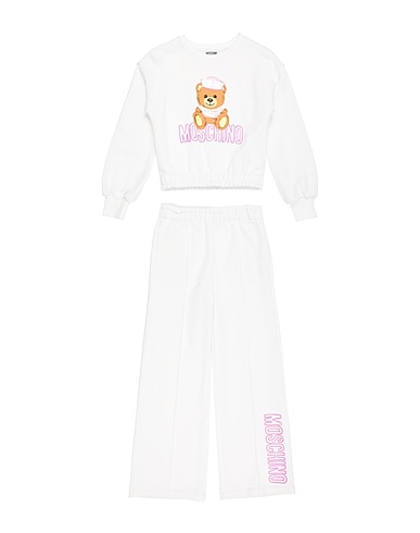 MOSCHINO TEEN スウェット セットアップ ホワイト ナイロン 50% / コットン 50% / ポリウレタン / ポリエステル