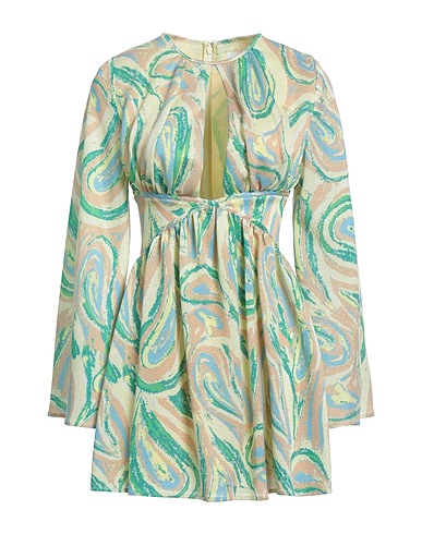 ALICE McCALL Short dress Light green 85% Viscose, 15% Metallic fiber