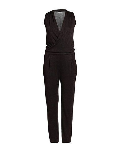 PATRIZIA PEPE Jumpsuits and Dungarees Dark brown 82% Viscose, 10% Polyamide, 8% Metallic fiber