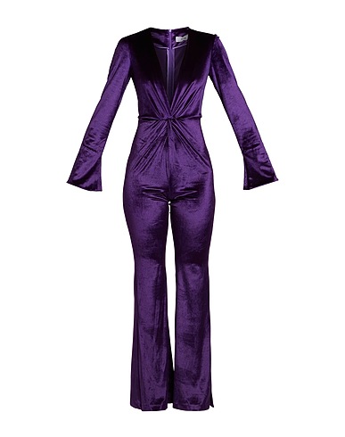 JIJIL Jumpsuits and Dungarees Dark purple 95% Polyester, 5% Elastane