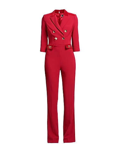 ELISABETTA FRANCHI Jumpsuits and Overalls Garnet 95% Polyester, 5% Elastane, Cotton