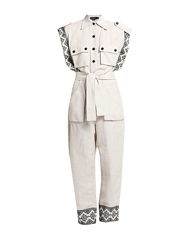 PATBO Combinaisons et Salopettes Beige 69% Viscose, 21% Lin, 10% Polyester