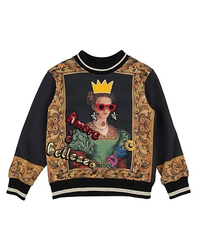 DOLCE&GABBANA Sweatshirt Black 100% Cotton, Synthetic fibers, Plexiglas®, Brass, Glass