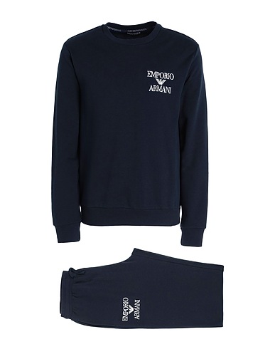 EMPORIO ARMANI Tracksuit Navy blue 60% Cotton, 40% Polyester