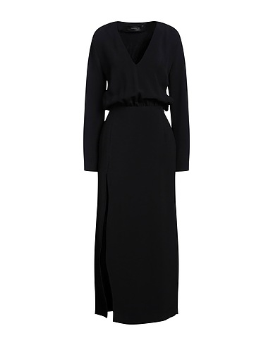 FEDERICA TOSI Long dress Black 50% Acetate, 50% Viscose
