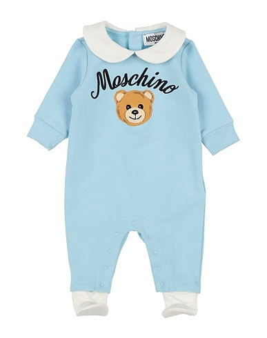MOSCHINO BABY Baby jumpsuit  Sky blue 95% Cotton, 5% Elastane, Polyester