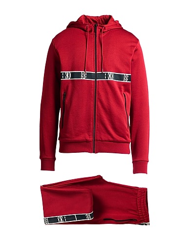 BIKKEMBERGS Tracksuit Brick red 57% Polyester, 43% Cotton