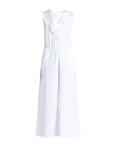EUROPEAN CULTURE Jumpsuits and Overalls White 96% Cotton, 4% Silk