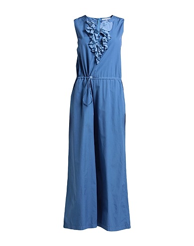 EUROPEAN CULTURE Jumpsuits and Overalls Slate blue 96% Cotton, 4% Silk