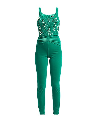 ELISABETTA FRANCHI Jumpsuits and Overalls Emerald green 90% Polyester, 10% Elastane