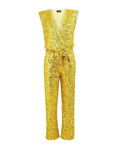 GAëLLE Paris Jumpsuits and Overalls Yellow 97% Polyester, 3% Elastane