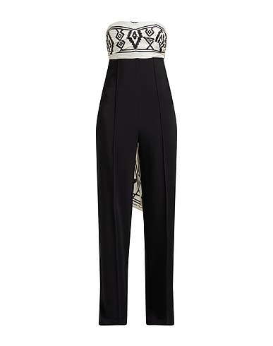 ELISABETTA FRANCHI Jumpsuits and Overalls Black 96% Viscose, 4% Elastane, Polyester