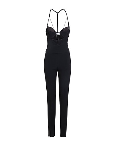 MUGLER Jumpsuits and Dungarees Black 50% Acetate, 47% Viscose, 3% Elastane, Silk, Palladium