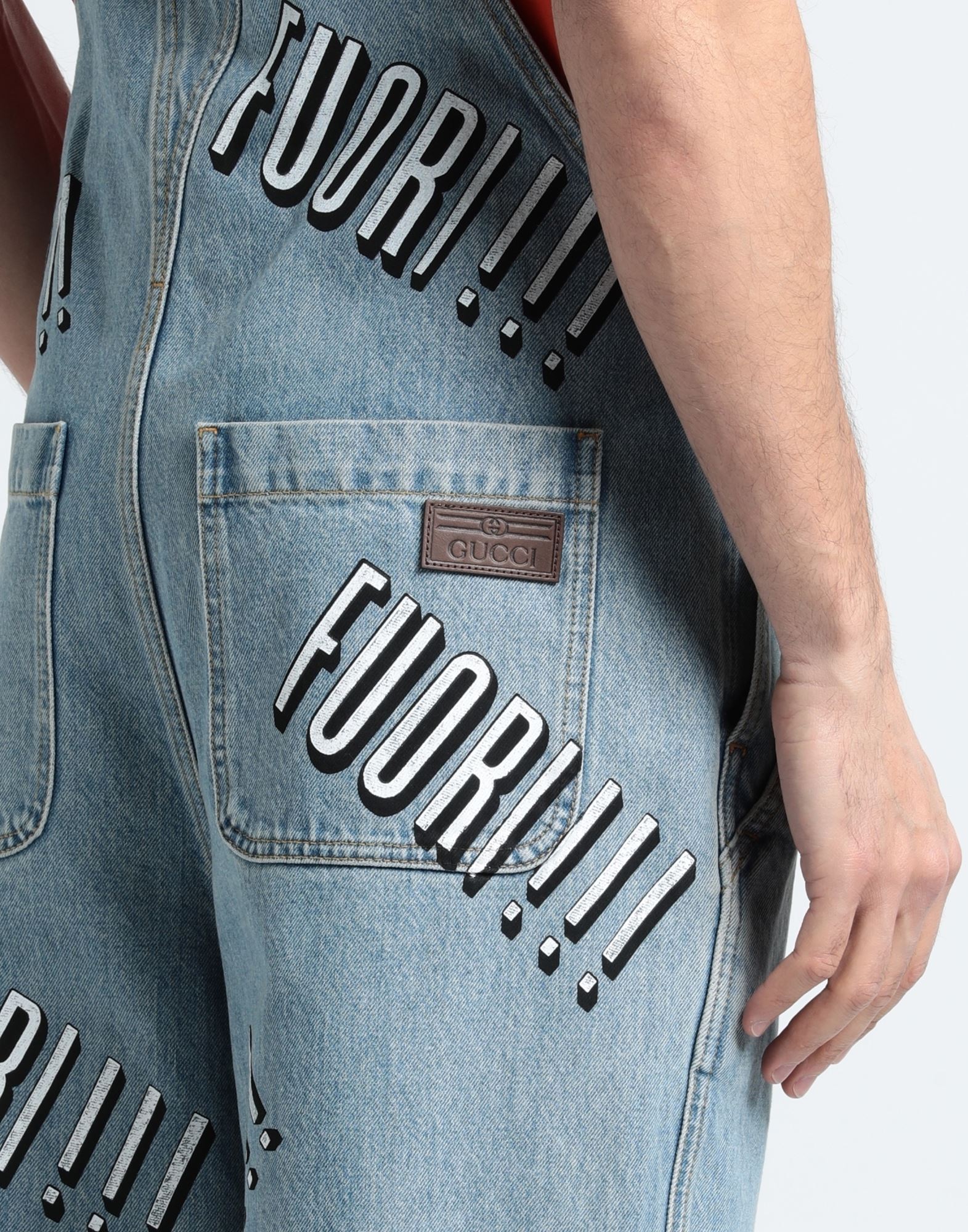 【GUCCI】ロンパース/サロペット セール】 サロペット風ドッキング恐竜刺しゅうロンパースベビー(60