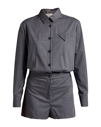 VICOLO Jumpsuits and Overalls Grey 62% Polyester, 35% Viscose, 3% Elastane