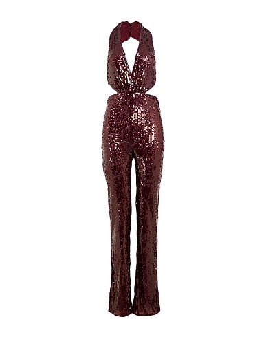 PATRIZIA PEPE Jumpsuits and Dungarees Burgundy 96% Polyester, 4% Elastane, Polyamide