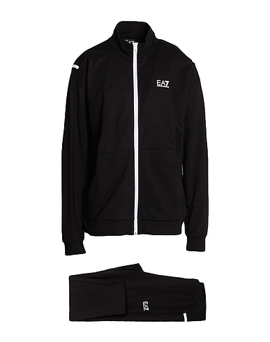 EA7 Tracksuit Black 100% Cotton, Elastane