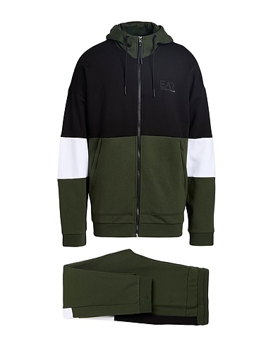 EA7 Athletic outfit Military green 85% Cotton, 15% Polyester, Elastane