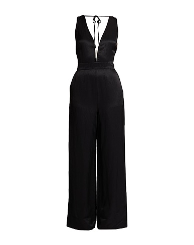 ALESSIA SANTI Jumpsuits and Overalls Black 77% Viscose, 23% Linen, Polyamide