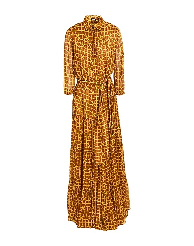 KITON Long dress Brown 61% Linen, 39% Silk