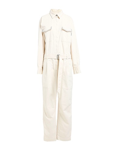 BRUNELLO CUCINELLI Jumpsuits and Dungarees Cream 96% Cotton, 4% Elastane, Brass