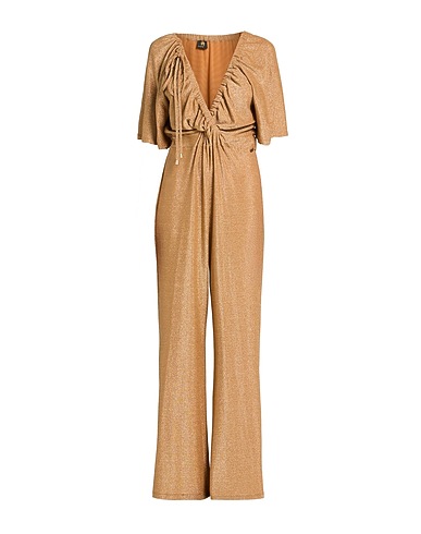 GAI MATTIOLO Jumpsuits and Dungarees Gold 74% Polyamide, 23% Metallic fiber, 3% Elastane