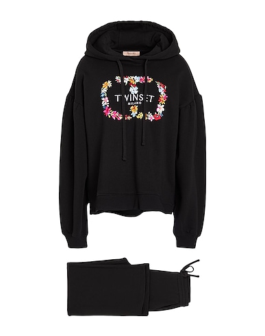 TWINSET Tracksuit Black 100% Cotton, Polyester, Elastane