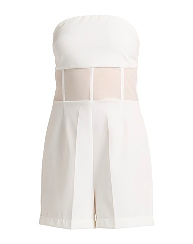 DENNY ROSE Playsuits OFF WHITE 88% Polyester, 12% Elastane