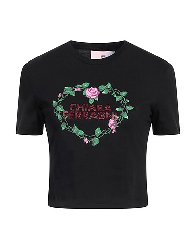 CHIARA FERRAGNI Crop top Black 100% Cotton