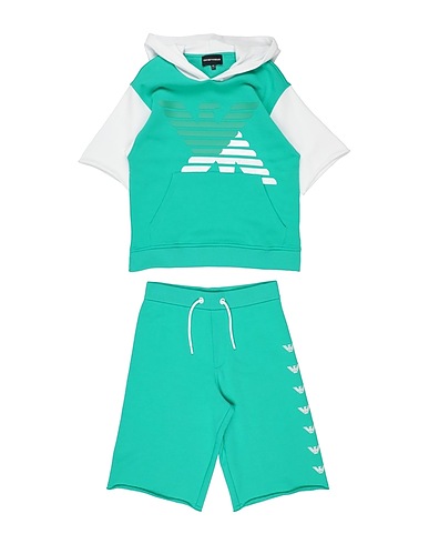 EMPORIO ARMANI Completo Bambini Verde 100% Cotone, Elastan