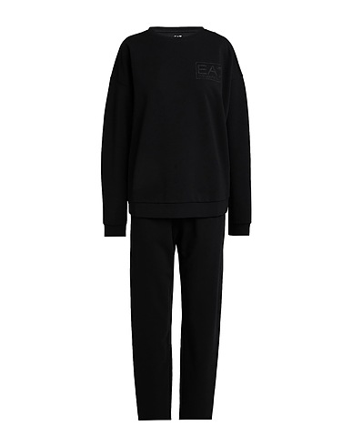 EA7 Jogginanzug Schwarz 50% Polyester, 24% Baumwolle, 23% Modal, 3% Elastan