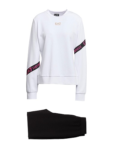 EA7 Tuta Sportiva Bianco 50% Poliestere, 24% Cotone, 23% Modal, 3% Elastan