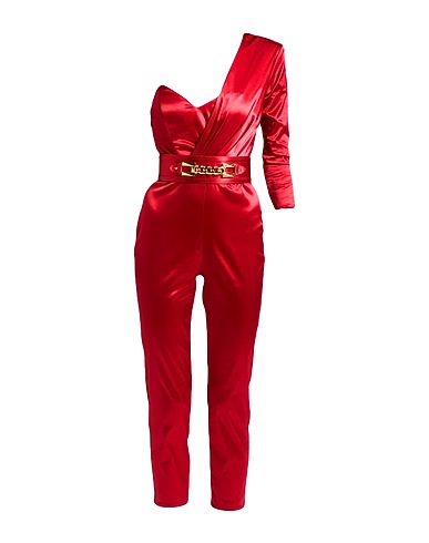 ELISABETTA FRANCHI Jumpsuits and Overalls Red 94% Polyamide, 6% Elastane