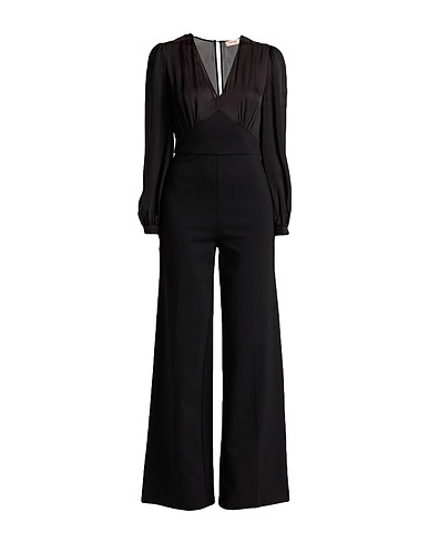 TWINSET Jumpsuits and Dungarees Black 68% Viscose, 27% Polyamide, 5% Elastane