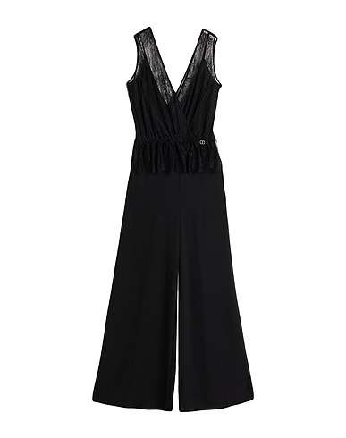 TWINSET Tute e Salopette Nero 100% Poliestere, Poliammide, Cotone
