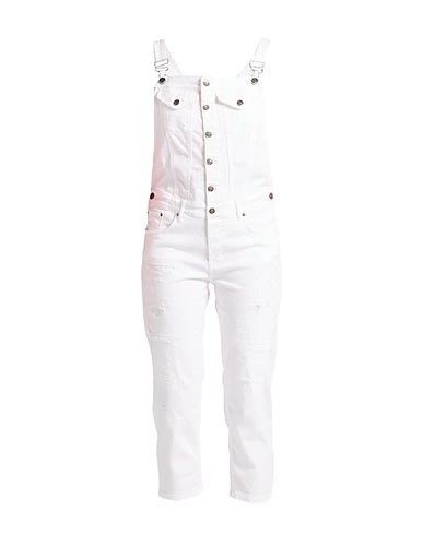 DONDUP Jeans-Overalls Weiß 96% Baumwolle, 2% Elastomultiester, 2% Elastan