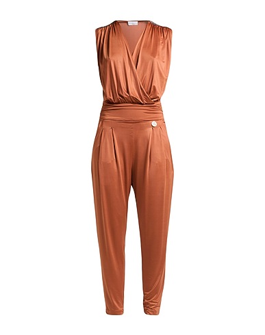 GAëLLE Paris Jumpsuits and Overalls Camel 88% Polyester, 12% Elastane