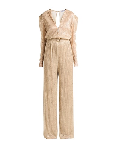 SABINA MUSÁYEV Jumpsuits and Dungarees Gold 50% Polyester, 50% Metallic fiber