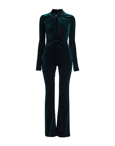 GALVAN  London Jumpsuits and Dungarees Dark green 90% Polyester, 10% Elastane