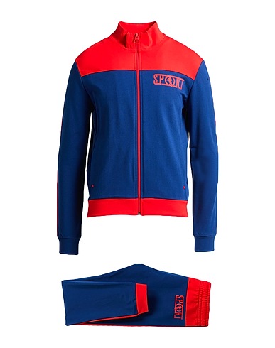 BIKKEMBERGS Tracksuit Red 95% Cotton, 5% Elastane