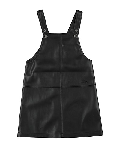 DIESEL Kids’ dungarees Black 100% Polyester, Polyurethane coated
